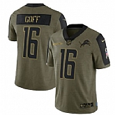 Nike Detroit Lions 16 Jared Goff 2021 Olive Salute To Service Limited Jersey Dyin,baseball caps,new era cap wholesale,wholesale hats
